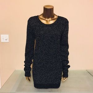 Black and Silver tinsel Sweater Dress